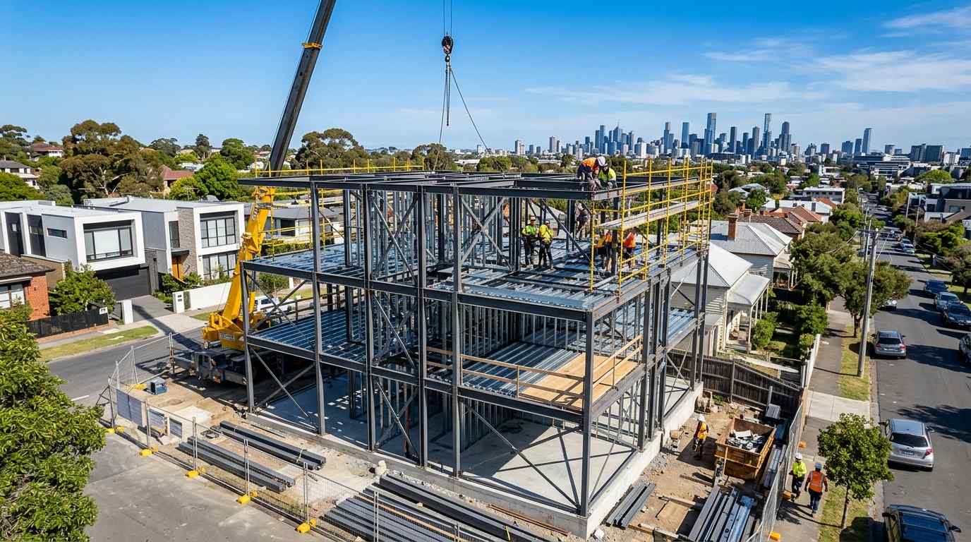 Residential structural steel fabrication Melbourne — structural steel beams and columns for homes and townhouses