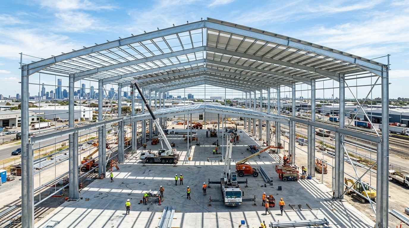 Commercial and industrial steel fabrication Melbourne — warehouses, mezzanines and portal frames