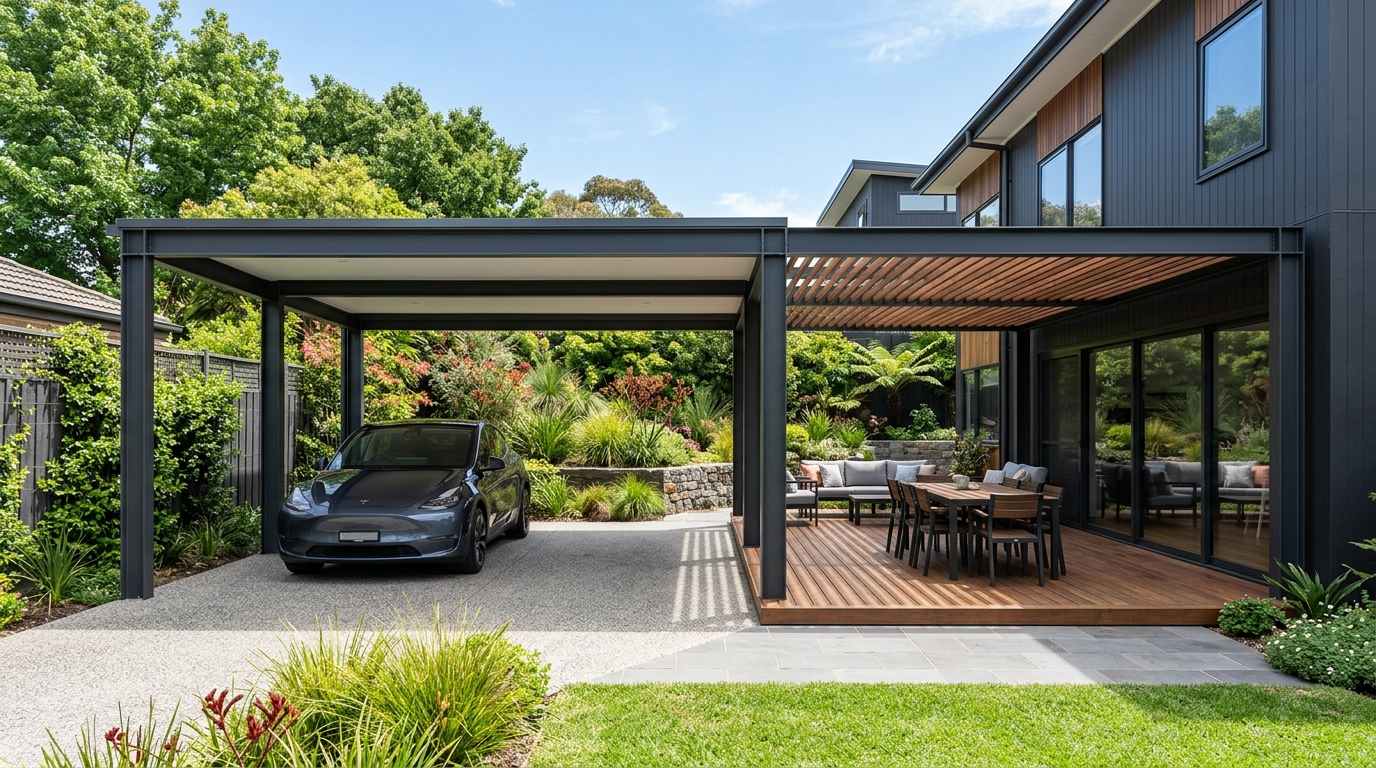 Steel carports, pergolas and retaining structures Melbourne