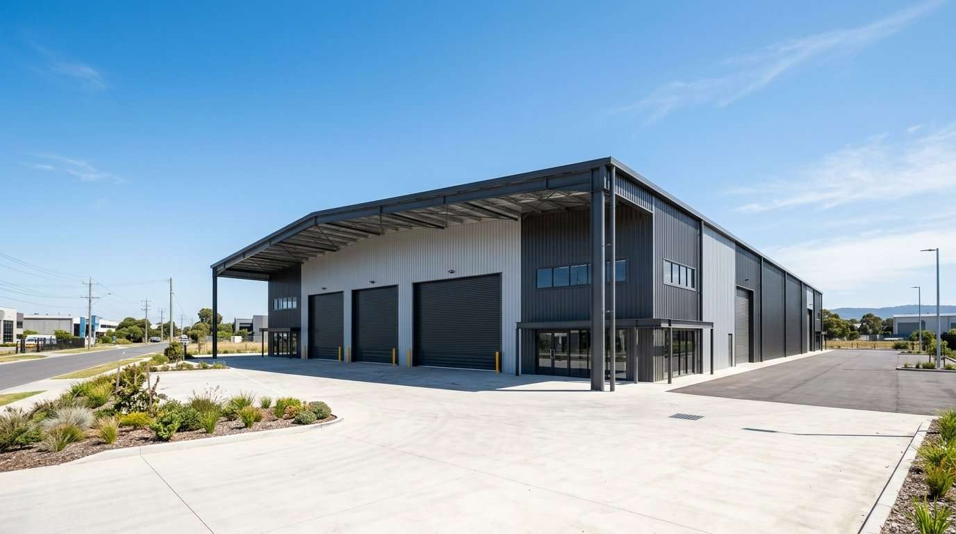Commercial structural steel fabrication Melbourne — warehouses, portal frames and mezzanines